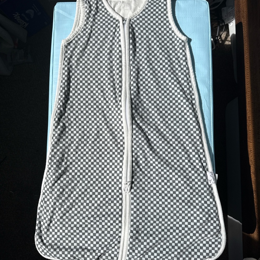 Cozy Checkered Sleep Sack by Copper Pearl - Gray & White